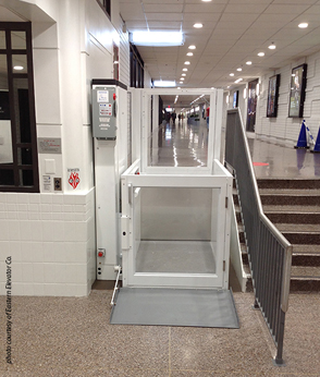 vertical lift at a hallway